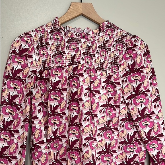 J. Crew Made with Liberty Fabric Floral Pink and White Blouse Womens Small - Picture 4 of 10